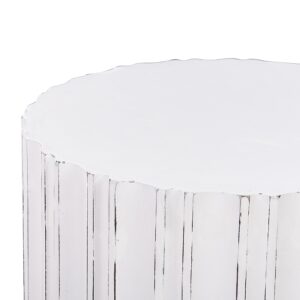 BEISTELLTISCH weiß rund zylindrisch 45 cm Deuli Holzwerkstoff Beliani Möbel > Tische > Beistelltische Weiß