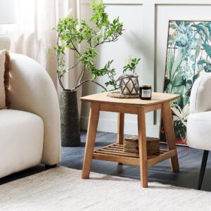 wohnli-moebel-suche-800000719980-1 BEISTELLTISCH heller Holzfarbton quadratisch 50/50 cm Tulare Holz Beliani Möbel > Tische > Beistelltische Braun