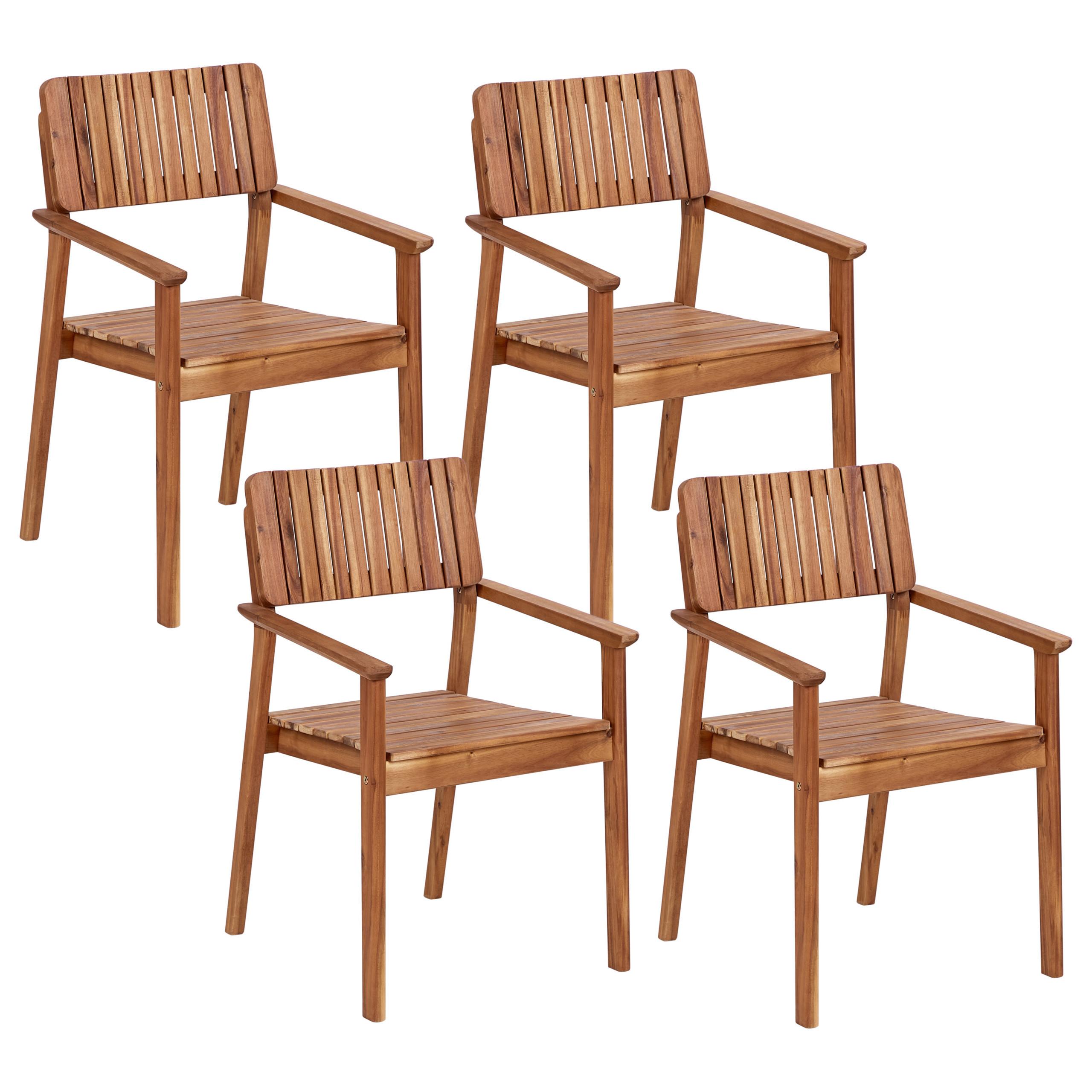 wohnli-moebel-suche-800000720005 Wohnli Möbelsuche - GARTENSTUHL 4er-Set Holz Heller Holzfarbton Agello
