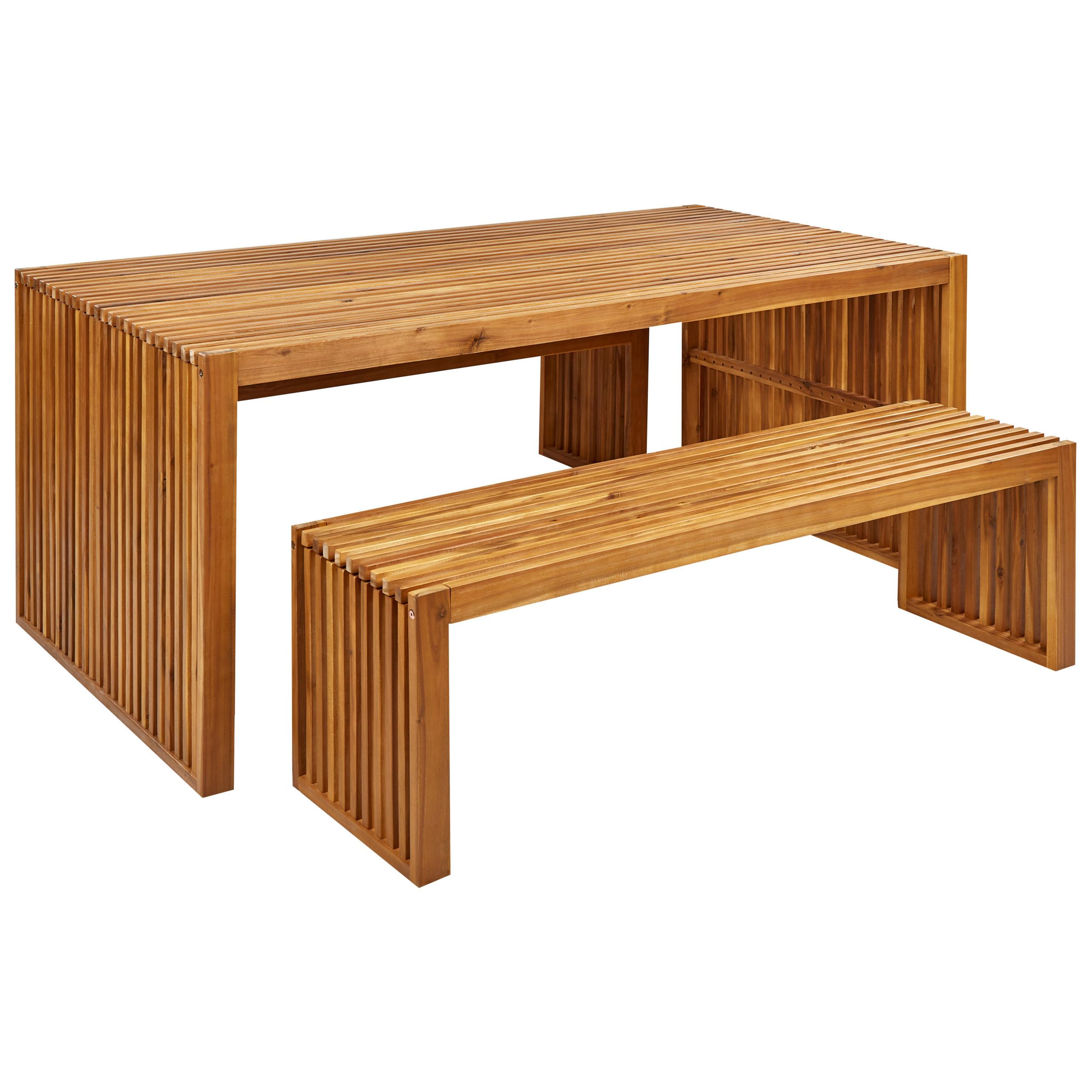 Wohnli Möbelsuche - GARTENMÖBEL SET 6-Sitzer Akazienholz hellbraun 3-teilig Sulzano