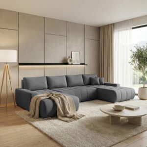 wohnli-moebel-suche-800000721204-1 WOHNLANDSCHAFT Draco U dunkelgrau Textil Beautysofa Möbel > Sofas & Couches > Wohnlandschaften > Wohnlandschaften U-Form Grau