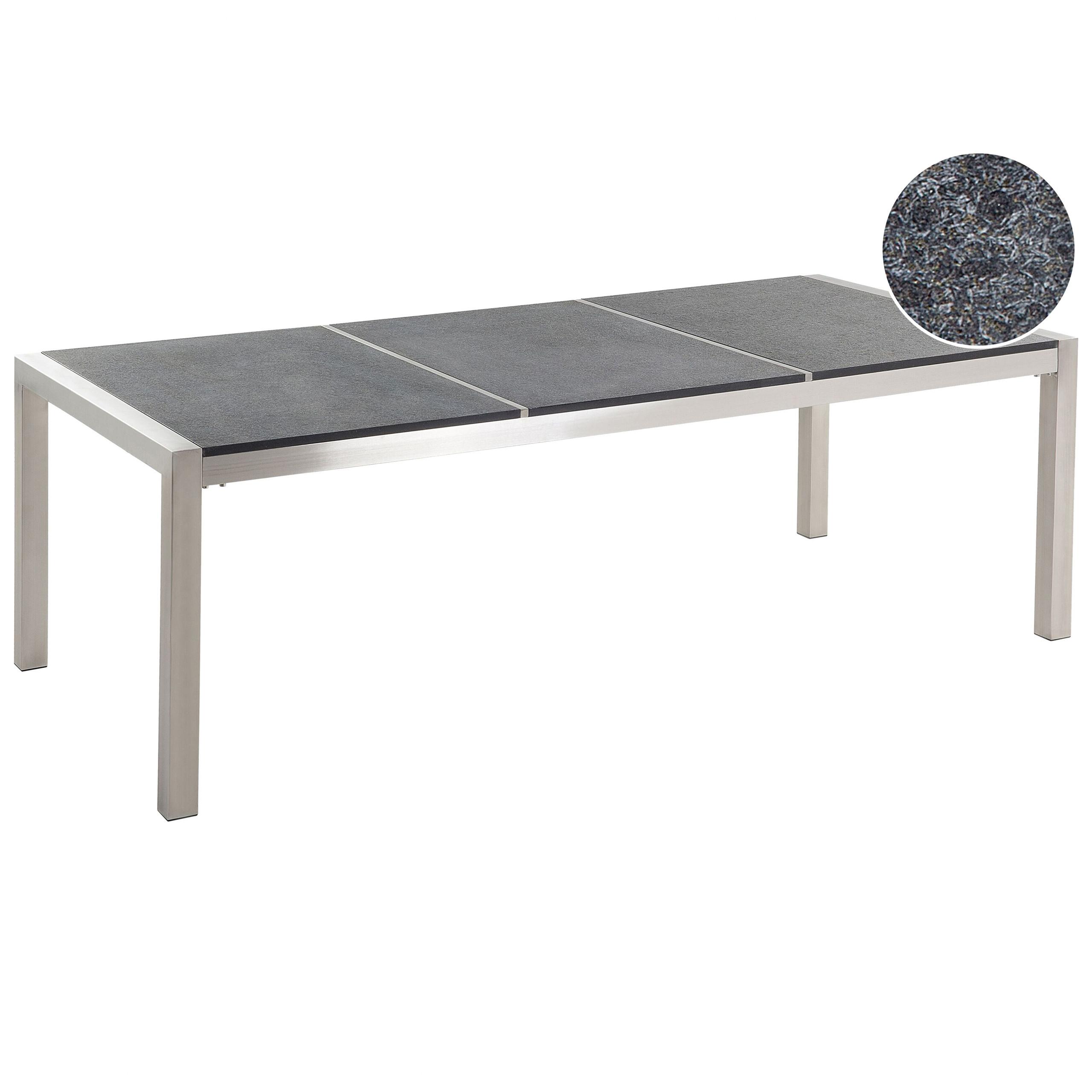 wohnli-moebel-suche-800000721533 Wohnli Möbelsuche - GARTENTISCH Edelstahl/Naturstein schwarz geflammt 220/100 cm Grosseto