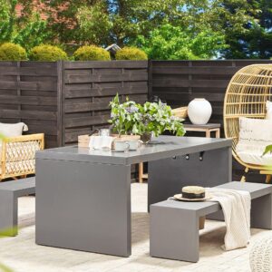 wohnli-moebel-suche-800000721709-1 GARTENTISCH Beton grau U-Form 180/90 cm Taranto Stein Beliani Garten & Outdoor > Gartenmöbel > Gartentische Grau