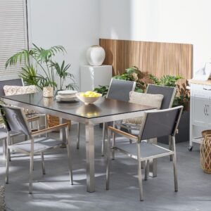 wohnli-moebel-suche-800000721714-1 GARTENTISCH Glas schwarz 180/90 cm Grosseto Glas Beliani Garten & Outdoor > Gartenmöbel > Gartentische Schwarz
