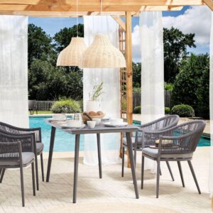 wohnli-moebel-suche-800000721719-1 GARTENTISCH Aluminium grau 140/80 cm Mileto Metall Beliani Garten & Outdoor > Gartenmöbel > Gartentische Grau