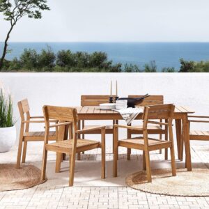 GARTENTISCH Akazienholz hellbraun 180/90 cm Fornelli Holz Beliani Garten & Outdoor > Gartenmöbel > Gartentische Braun