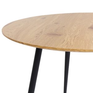 ESSTISCH heller Holzfarbton/schwarz 100 cm rund Bjorka Holzwerkstoff Beliani Möbel > Tische > Esstische Braun
