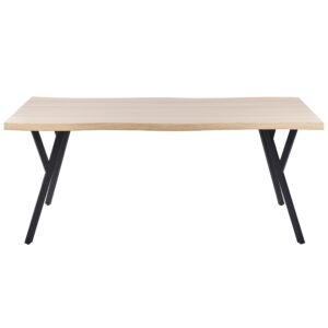 ESSTISCH heller Holzfarbton/schwarz 180/90 cm Alton Holzwerkstoff Beliani Möbel > Tische > Esstische Braun