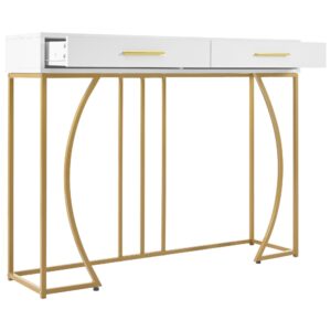 Wohnli Möbelsuche - KONSOLENTISCH Golden und Weiß 110/32/85CM