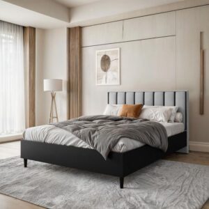 wohnli-moebel-suche-800000727274-1 POLSTERBETT Stella 166/211/108 schwarz/grau Textil Beautysofa Möbel > Betten > Polsterbetten Schwarz