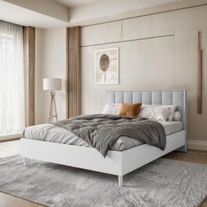 wohnli-moebel-suche-800000727288-1 POLSTERBETT Stella 166/211/108 weiß/grau Textil Beautysofa Möbel > Betten > Polsterbetten Weiß