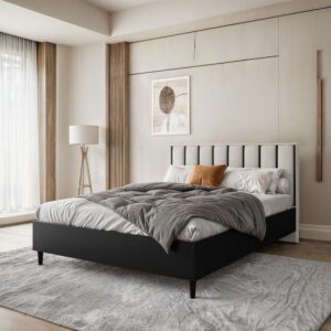wohnli-moebel-suche-800000727323-1 POLSTERBETT Stella 166/211/108 schwarz/beige Textil Beautysofa Möbel > Betten > Polsterbetten Schwarz