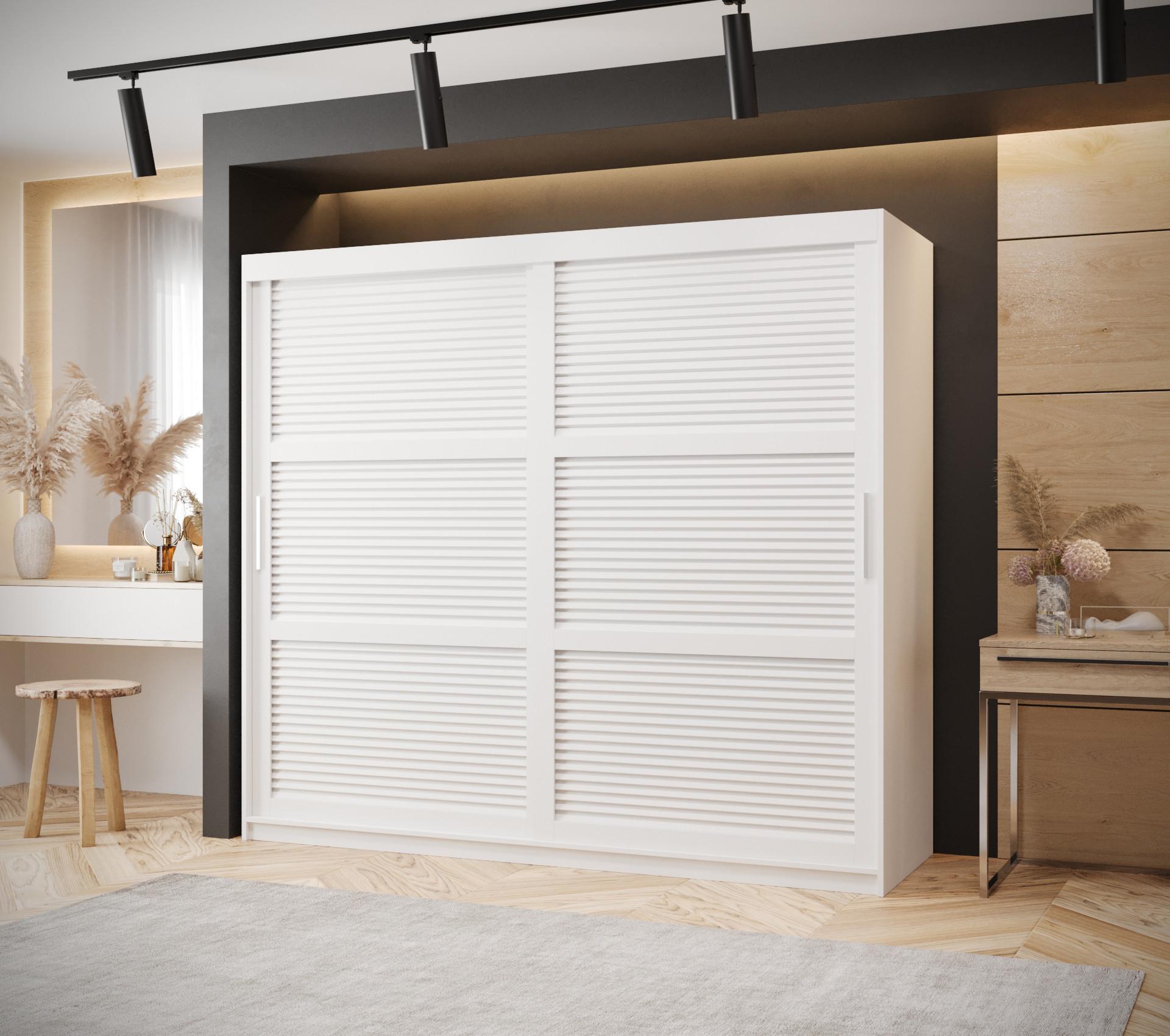 wohnli-moebel-suche-800000730381-1 SCHWEBETÜRENSCHRANK 200/200/62 2-türig Holz MÖBEL KRYSPOL Möbel > Schränke > Kleiderschränke > Schwebetürenschränke Weiß