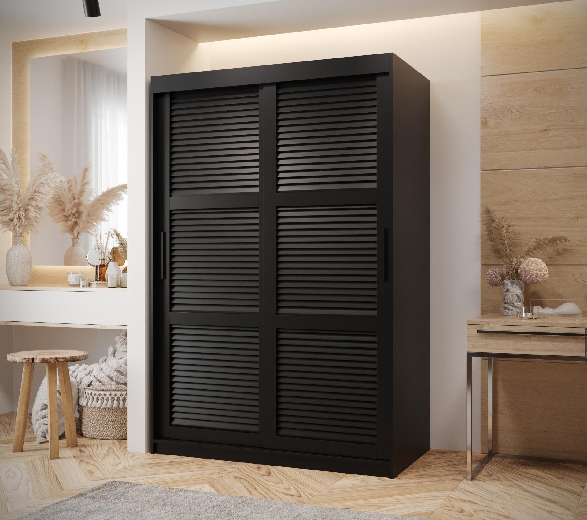 wohnli-moebel-suche-800000730391-1 SCHWEBETÜRENSCHRANK 200/120/62 2-türig Holz MÖBEL KRYSPOL Möbel > Schränke > Kleiderschränke > Schwebetürenschränke Schwarz