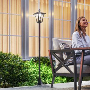 wohnli-moebel-suche-800000733878-1 SOLAR Gartenlaterne 2er Set LED Laterne Gartenleuchte 6 Stdn. ABS H129cm Kunststoff Outsunny Lampen & Leuchten > Außenleuchten Schwarz