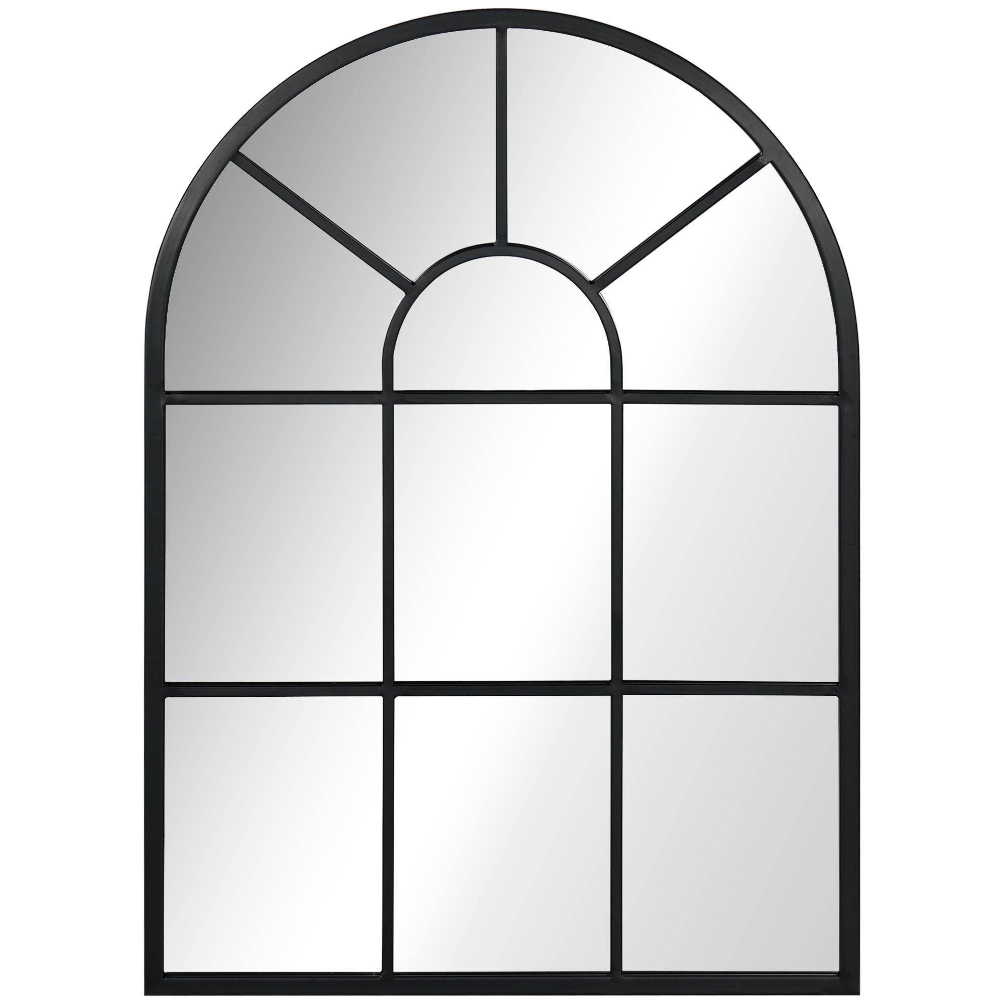 wohnli-moebel-suche-800000734254 Wohnli Möbelsuche - WANDSPIEGEL Fensterspiegel 70 x 50 cm Dekorativ Spiegel mit Metallrahmen Schwarz