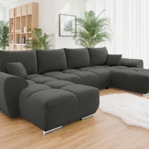 wohnli-moebel-suche-800000734500-1 WOHNLANDSCHAFT Logo U Textil MIRJAN24 Möbel > Sofas & Couches > Wohnlandschaften > Wohnlandschaften U-Form Anthrazit