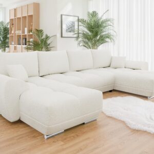 wohnli-moebel-suche-800000734504-1 WOHNLANDSCHAFT Logo U Textil MIRJAN24 Möbel > Sofas & Couches > Wohnlandschaften > Wohnlandschaften U-Form Weiß