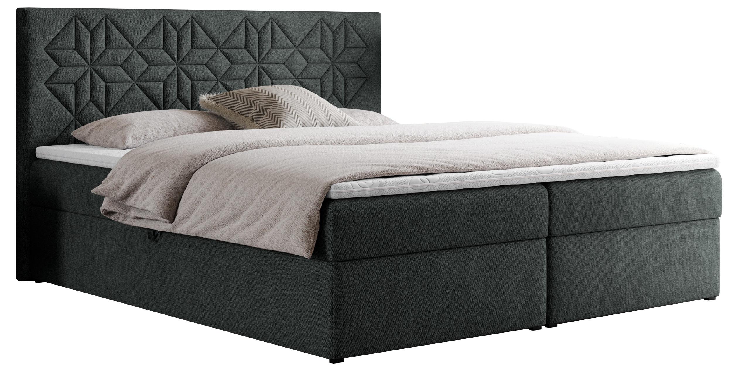 wohnli-moebel-suche-800000738957 Wohnli Möbelsuche - BOXBETT LEILA 140/200 Dunkelgrau Struktur - H3
