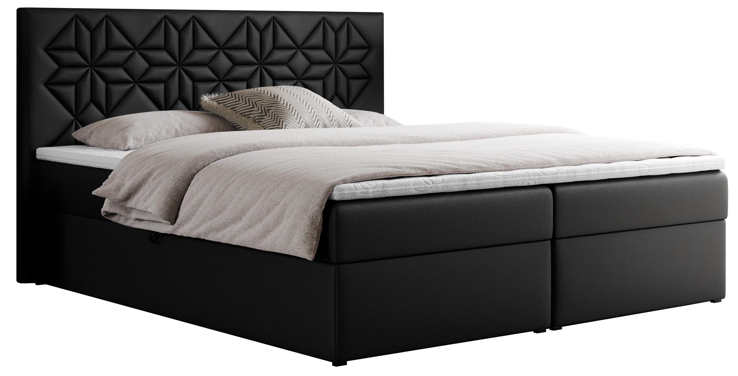 wohnli-moebel-suche-800000739022 Wohnli Möbelsuche - BOXBETT LEILA 120/200 Schwarz Kunstleder - H3