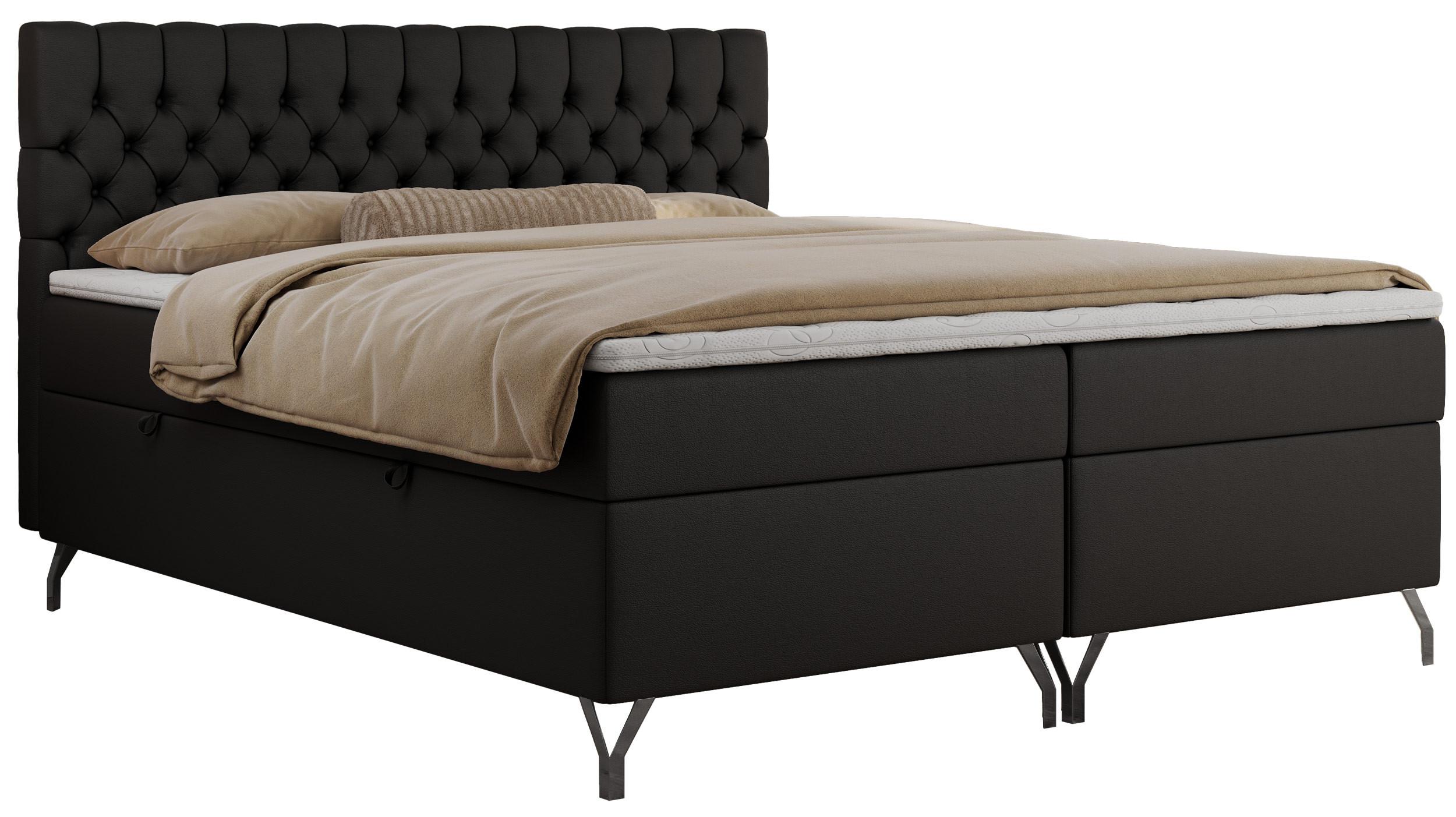 wohnli-moebel-suche-800000739101 Wohnli Möbelsuche - BOXBETT GRIMALDI 120/200 Schwarz Kunstleder - H3