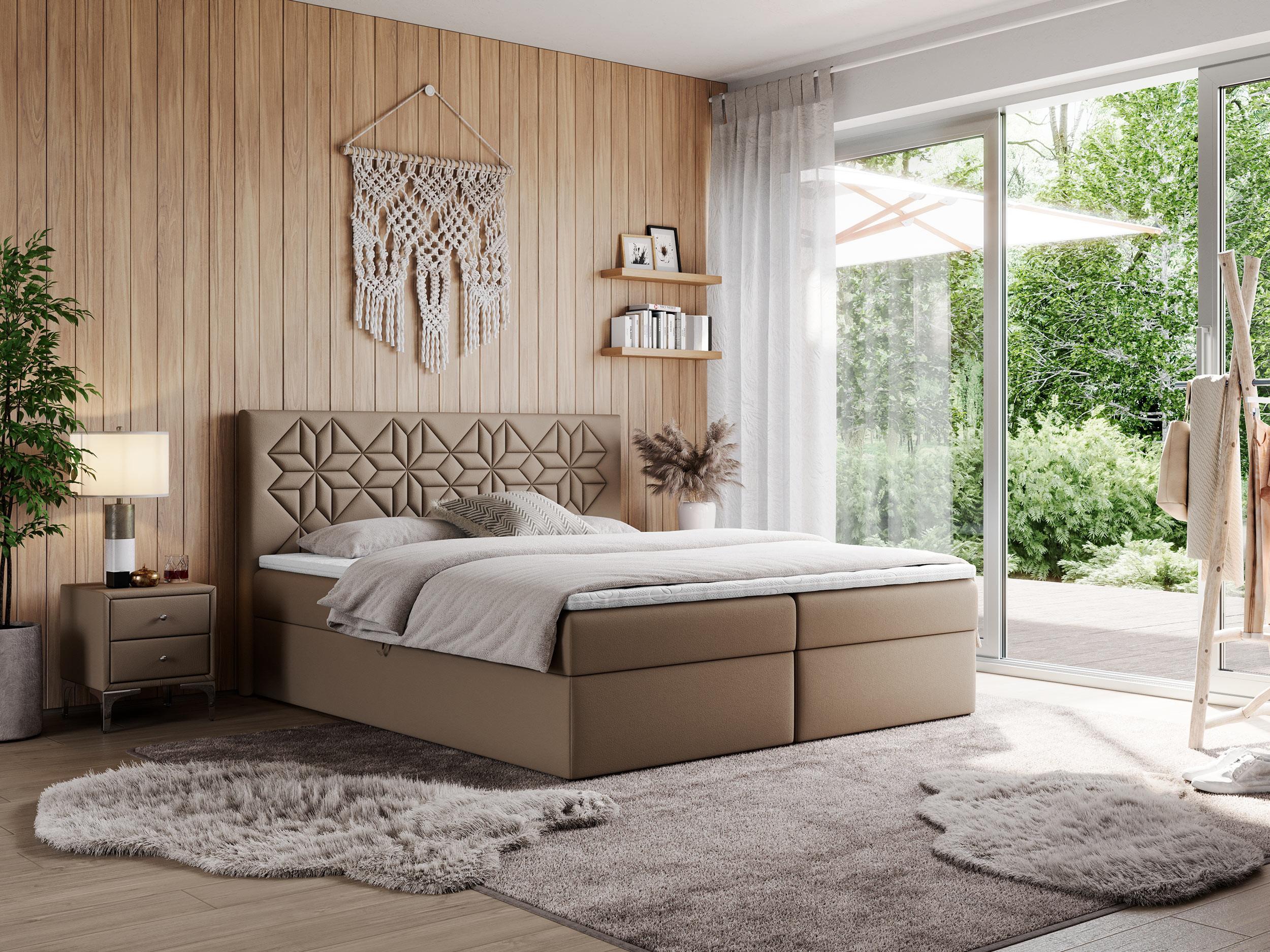 wohnli-moebel-suche-800000739139-1 BOXBETT LEILA 120/200 Braun Kunstleder - H3 Holz MKS Möbel > Betten > Boxspringbetten Braun