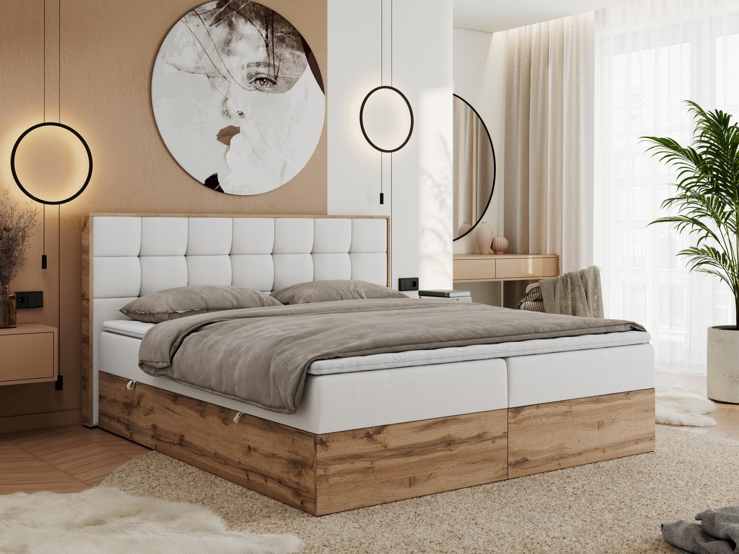 wohnli-moebel-suche-800000739279-1 BOXBETT ALBERO 1 - 160/200 Weiß Kunstleder - H4 Holz MKS Möbel > Betten > Boxspringbetten Weiß
