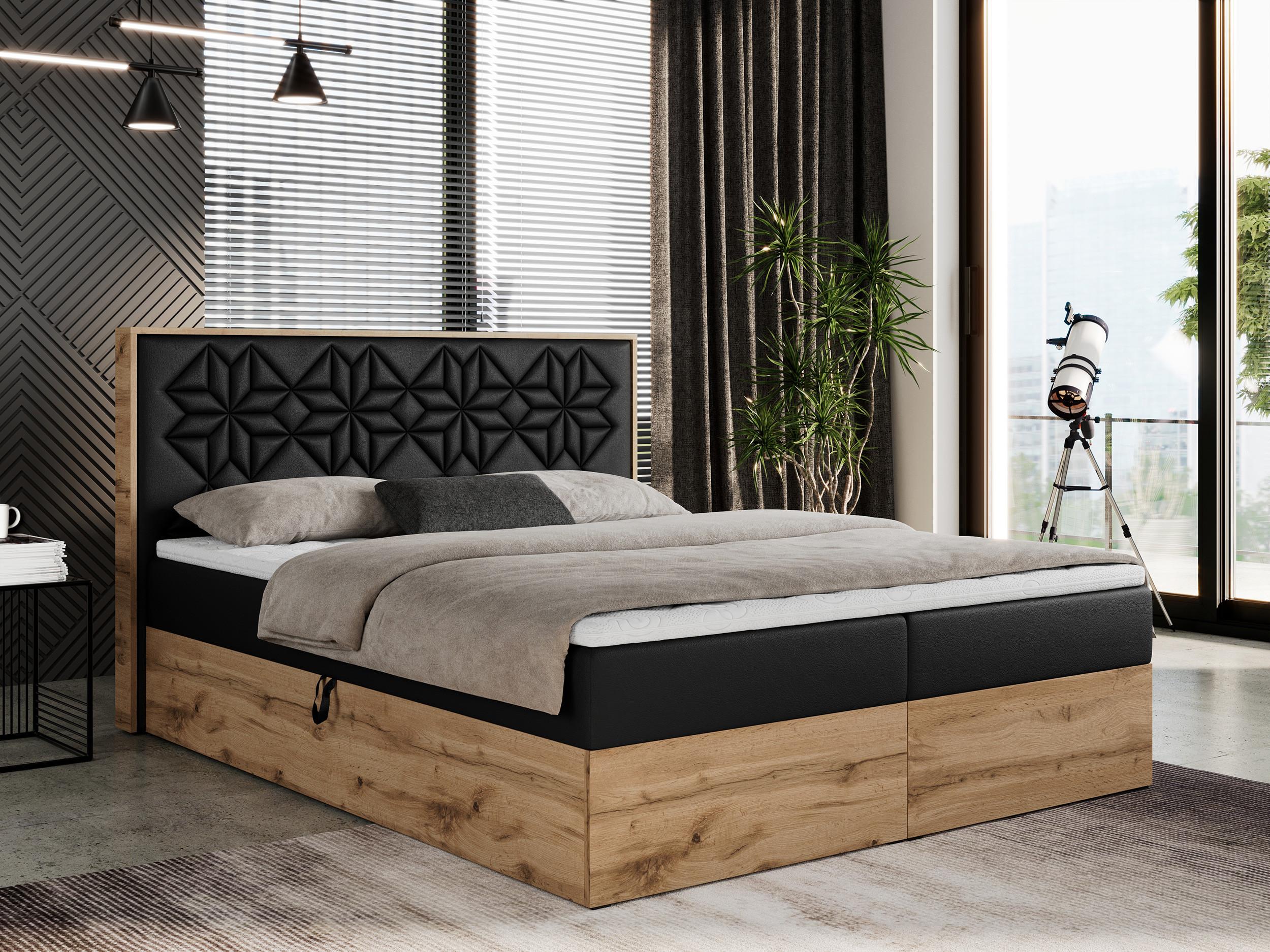 wohnli-moebel-suche-800000739330-1 BOXBETT NESSI - 180/200 Schwarz Kunstleder - H3 Holz MKS Möbel > Betten > Boxspringbetten Schwarz