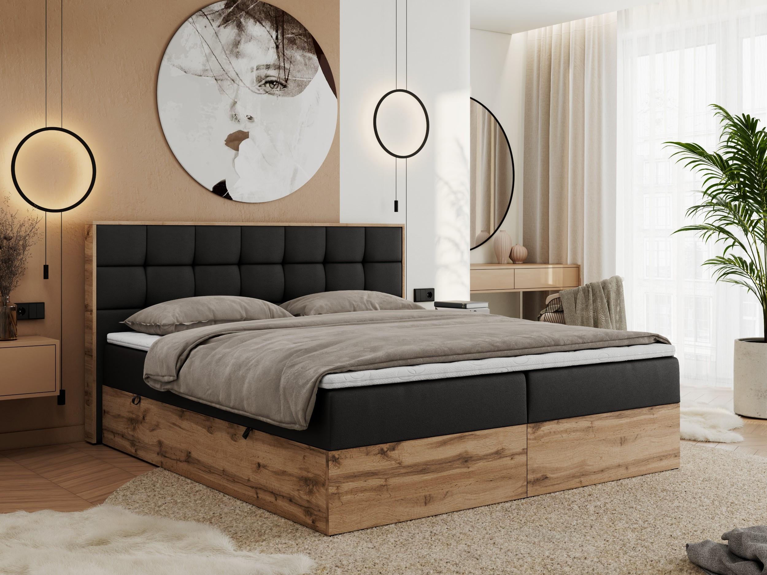 BOXBETT ALBERO 1 - 160/200 Schwarz Kunstleder - H4 Holz MKS Möbel > Betten > Boxspringbetten Schwarz