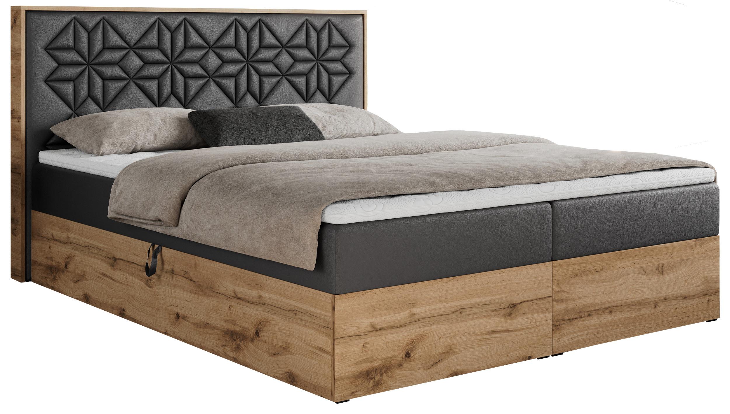 wohnli-moebel-suche-800000739372 Wohnli Möbelsuche - BOXBETT NESSI - 200/200 Dunkelgrau Kunstleder - H4