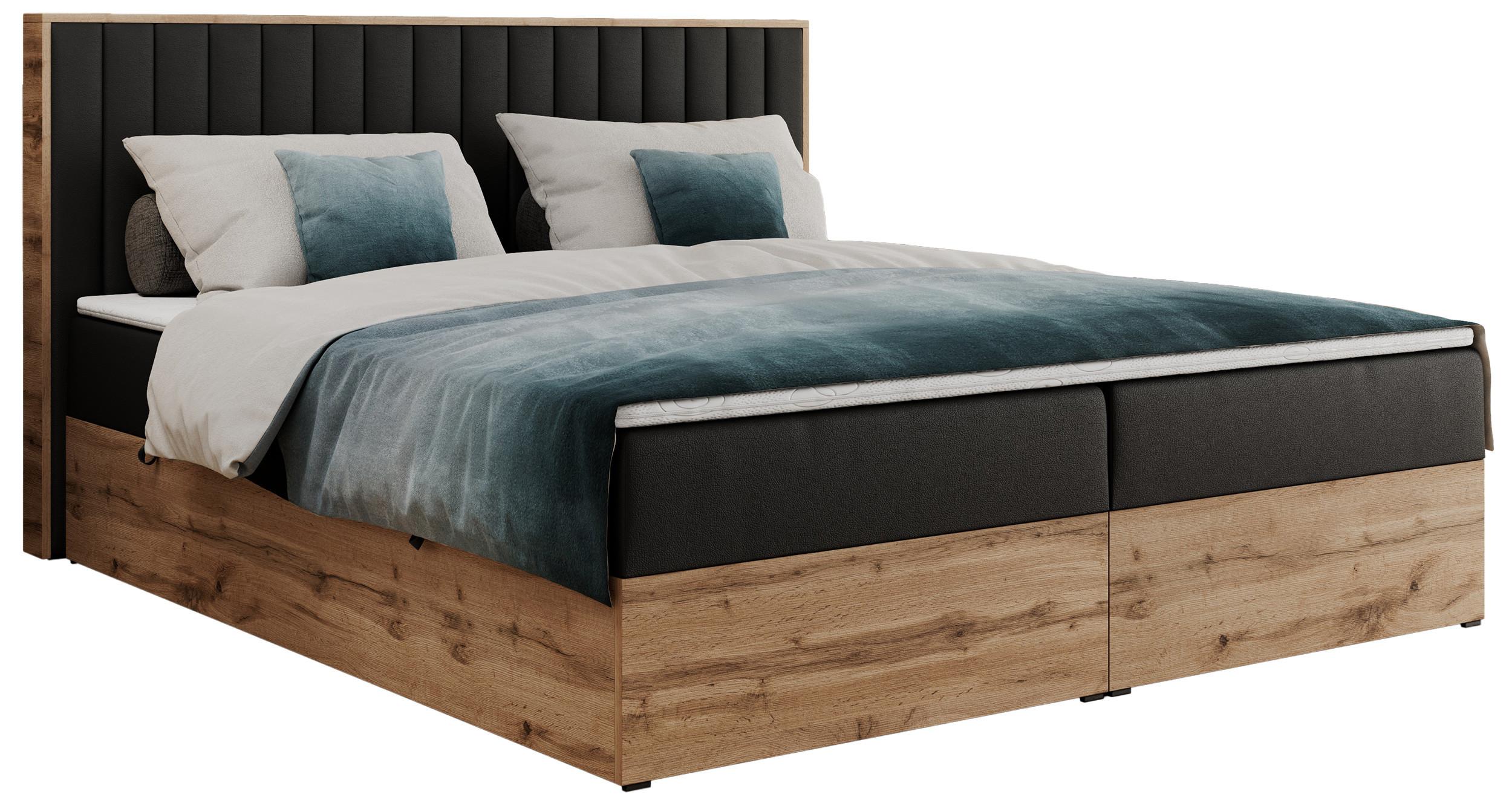 wohnli-moebel-suche-800000739469 Wohnli Möbelsuche - BOXBETT ALBERO 4 - 140/200 Schwarz Kunstleder - H3