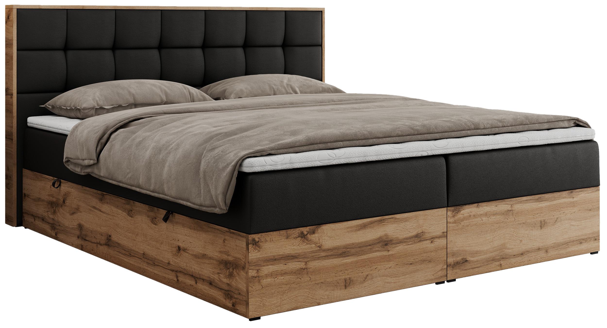 Wohnli Möbelsuche - BOXBETT ALBERO 1 - 120/200 Schwarz Kunstleder - H3