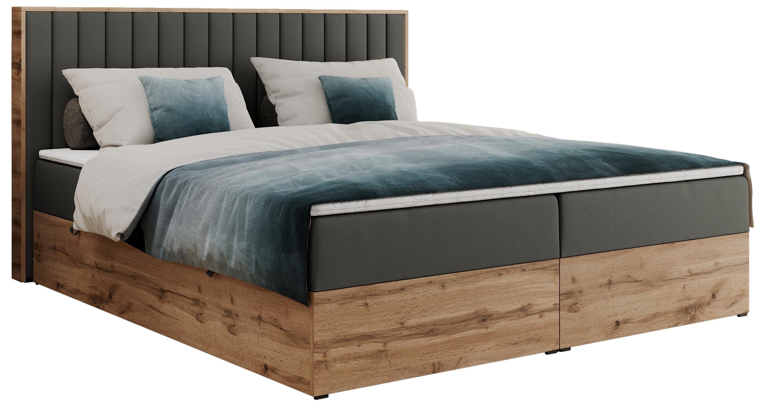 wohnli-moebel-suche-800000739632 Wohnli Möbelsuche - BOXBETT ALBERO 4 - 160/200 Dunkelgrau Kunstleder - H3
