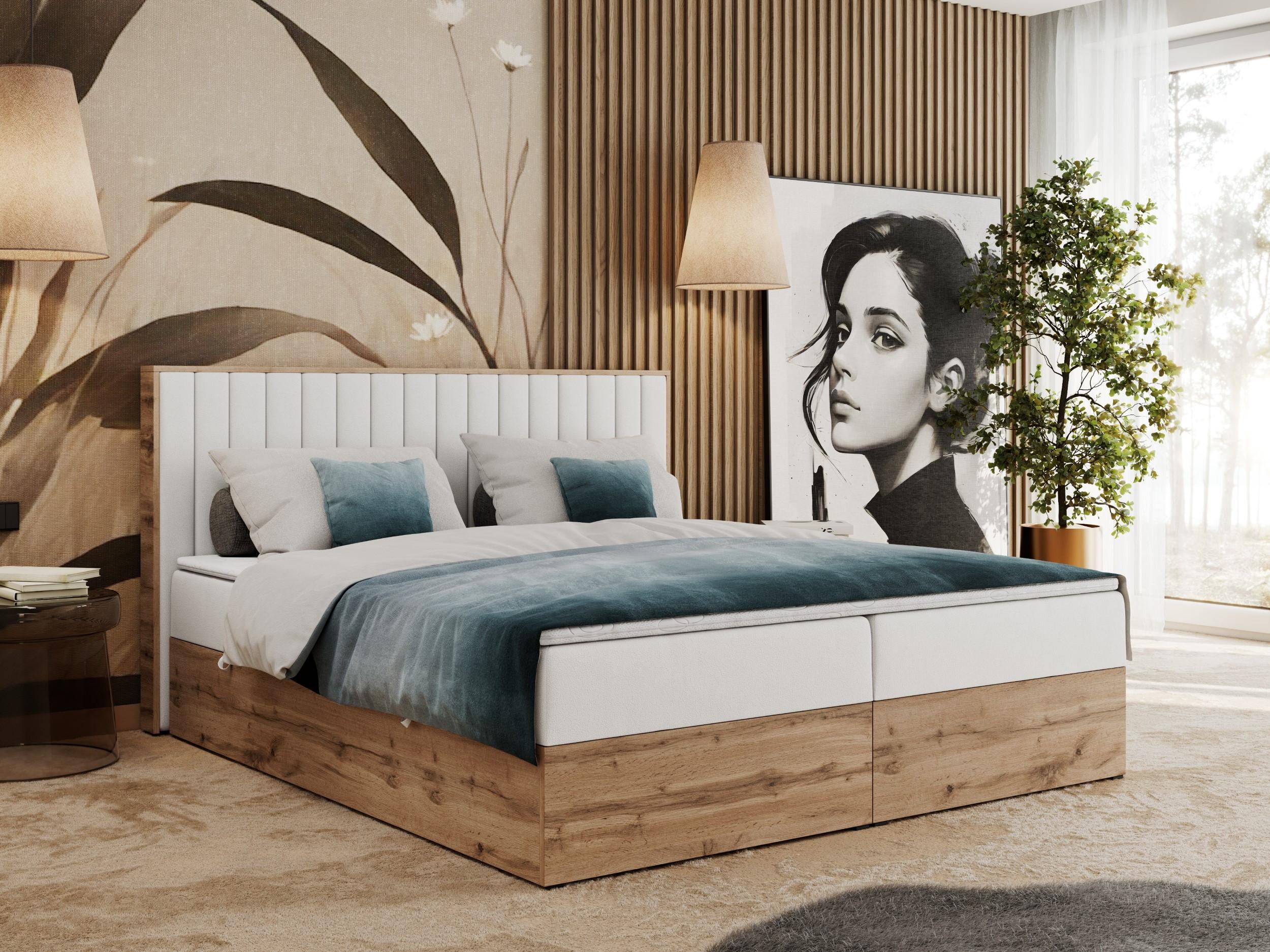 wohnli-moebel-suche-800000739634-1 BOXBETT ALBERO 4 - 160/200 Weiß Kunstleder - H4 Holz MKS Möbel > Betten > Boxspringbetten Weiß