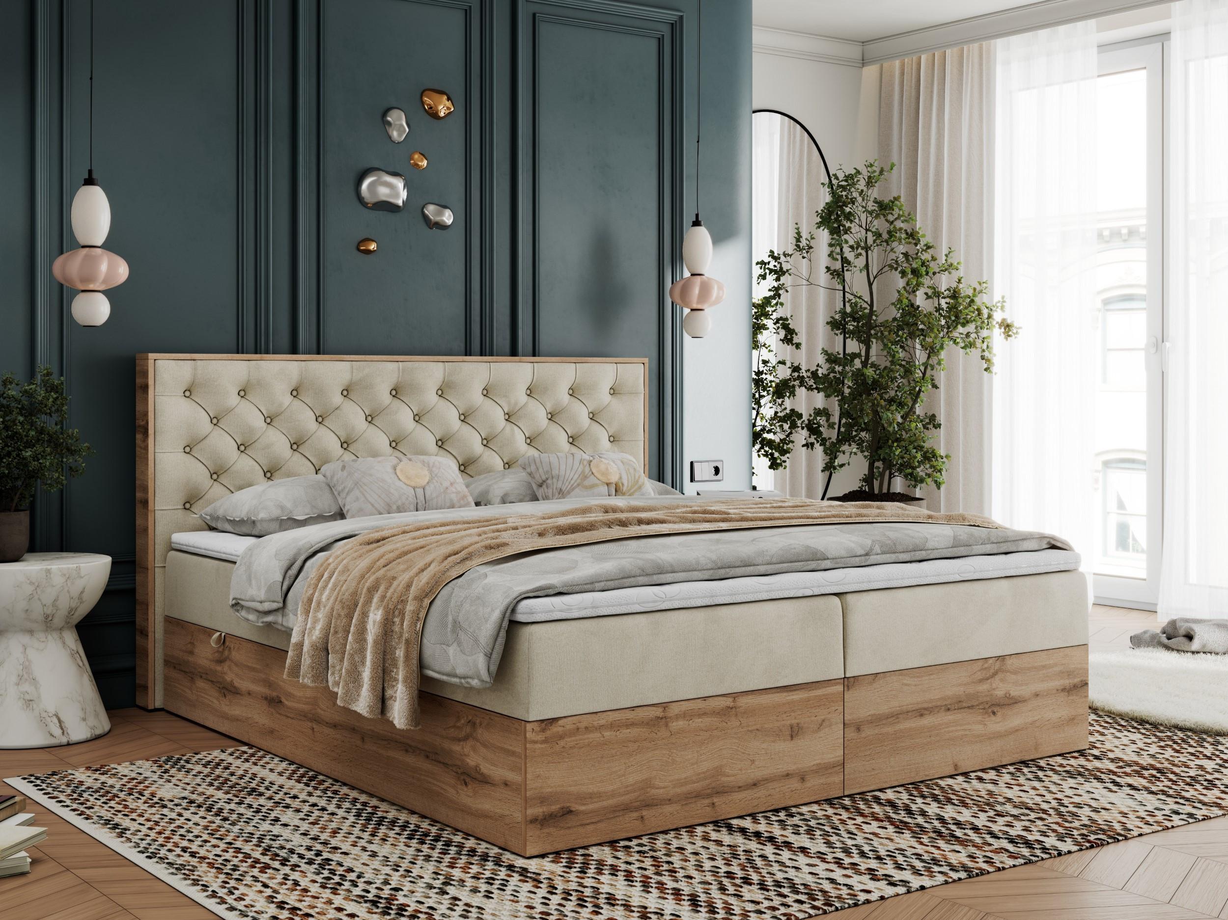 wohnli-moebel-suche-800000739737-1 BOXBETT ALBERO 3 - 160/200 Beige Velvet - H3 Textil MKS Möbel > Betten > Boxspringbetten Beige