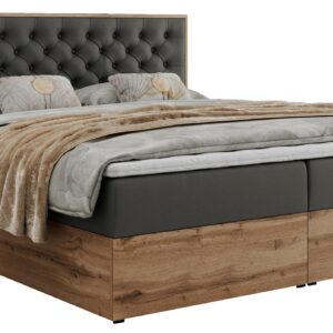 wohnli-moebel-suche-800000739758 Wohnli Möbelsuche - BOXBETT ALBERO 3 - 140/200 Dunkelgrau Kunstleder - H3