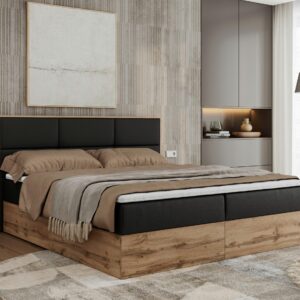 BOXBETT ALBERO 2 - 140/200 Schwarz Kunstleder - H4 Holz MKS Möbel > Betten > Boxspringbetten Schwarz