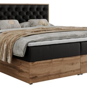 Wohnli Möbelsuche - BOXBETT ALBERO 3 - 140/200 Schwarz Kunstleder - H4