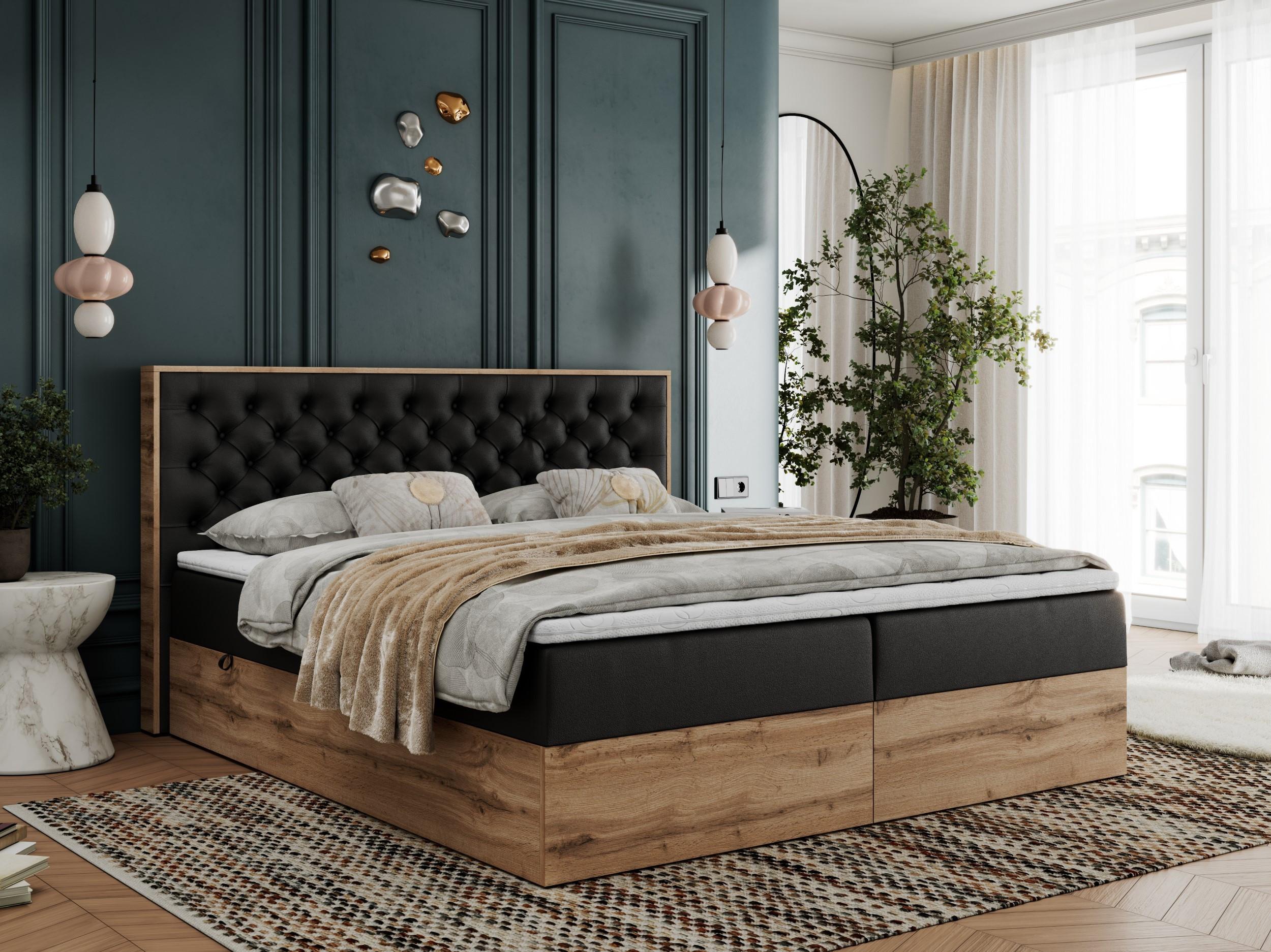 wohnli-moebel-suche-800000739960-1 BOXBETT ALBERO 3 - 120/200 Schwarz Kunstleder - H3 Holz MKS Möbel > Betten > Boxspringbetten Schwarz