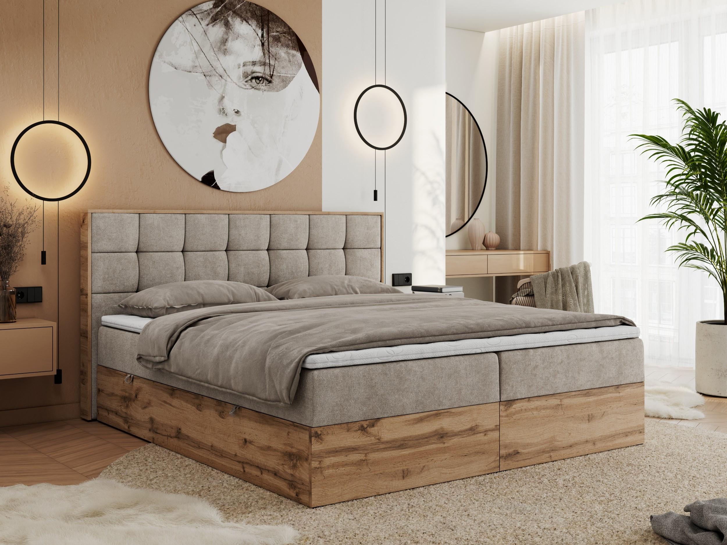 BOXBETT ALBERO 1 - 180/200 Beige Struktur - H3 Textil MKS Möbel > Betten > Boxspringbetten Beige