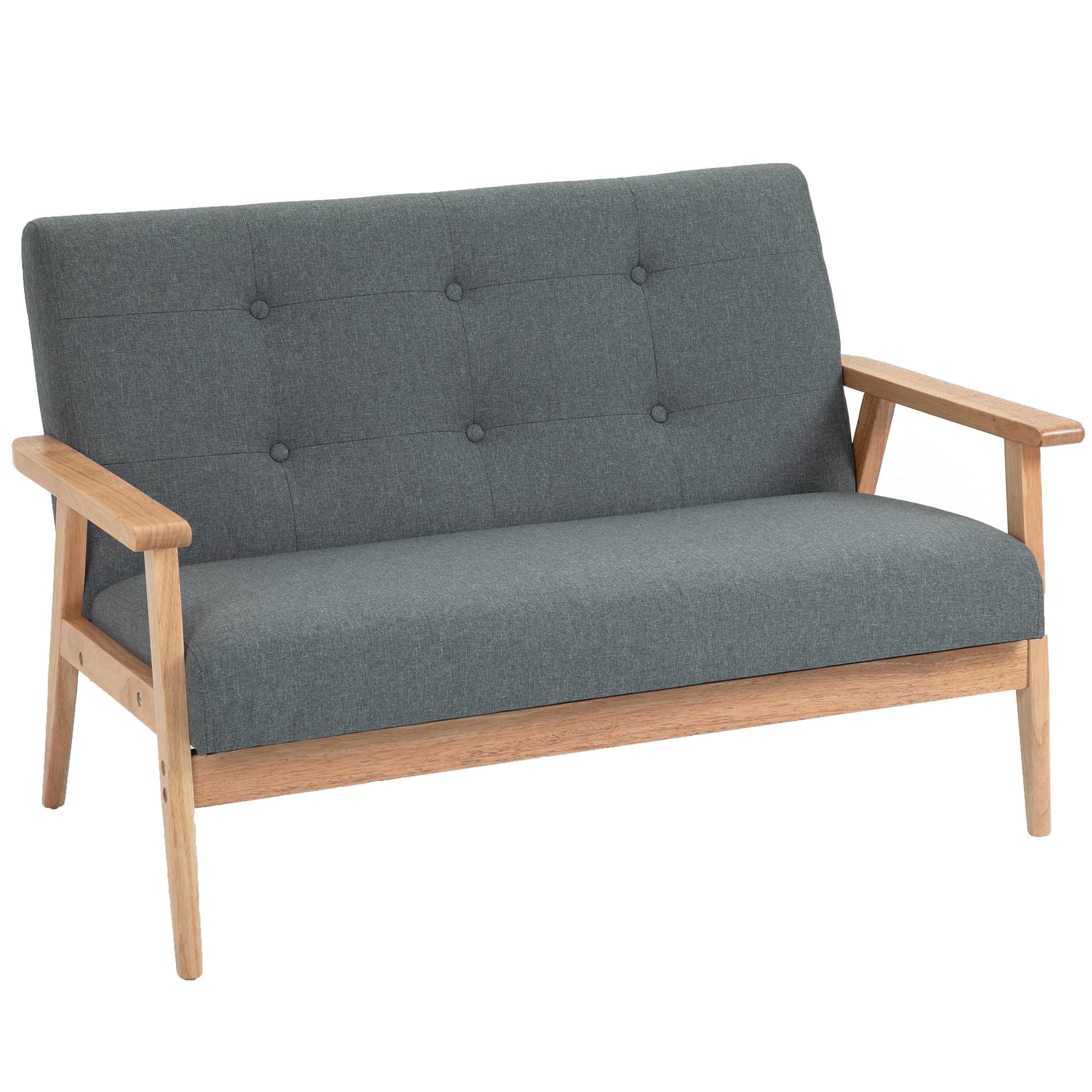 wohnli-moebel-suche-800000742912 Wohnli Möbelsuche - 2 Sitzer Sofa Doppelsofa Polsterung Loveseat kompakt Leinen Grau