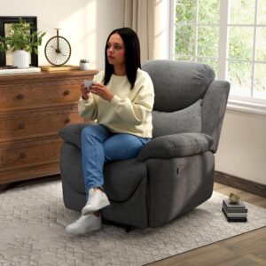 wohnli-moebel-suche-800000742963-1 RELAXSESSEL 150° neigbar Einzelsofa Liege Fernsehsessel Leinen Dunkelgrau Textil HOMCOM Möbel > Sessel > Relaxsessel Grau