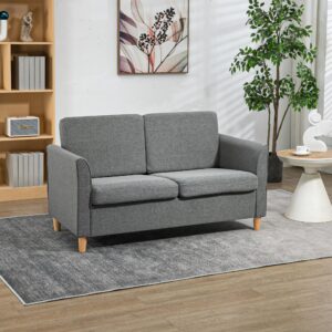 wohnli-moebel-suche-800000743082 Wohnli Möbelsuche - SOFA Zweisitzer Couch Doppelsofamit Kissen Leinen Grau