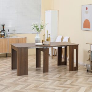 wohnli-moebel-suche-800000743099-1 ESSTISCH Klapptisch ausziehbarer Küchentisch Esszimmertisch Holztisch Braun Holzwerkstoff HOMCOM Möbel > Tische > Esstische Braun