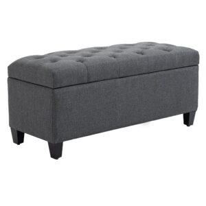 wohnli-moebel-suche-800000743564 Wohnli Möbelsuche - TRUHENBANK leinenartiges Polyester holz Dunkelgrau