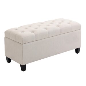 wohnli-moebel-suche-800000743572 Wohnli Möbelsuche - TRUHENBANK leinenartiges Polyester holz Cremeweiß