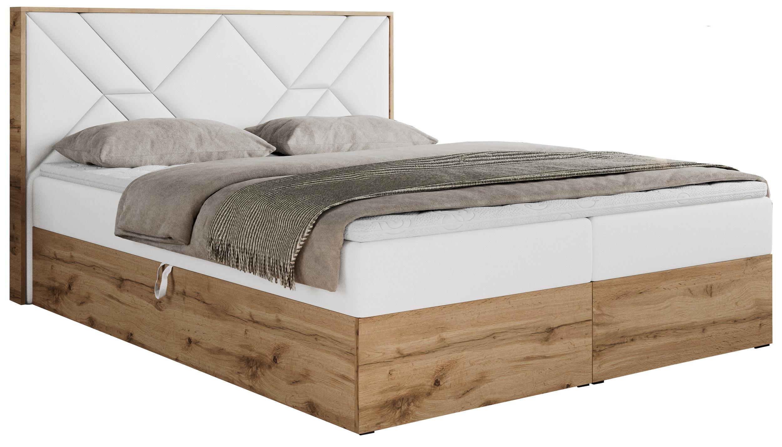 Wohnli Möbelsuche - BOXBETT GUNAR - 120/200 Weiß Kunstleder - H3