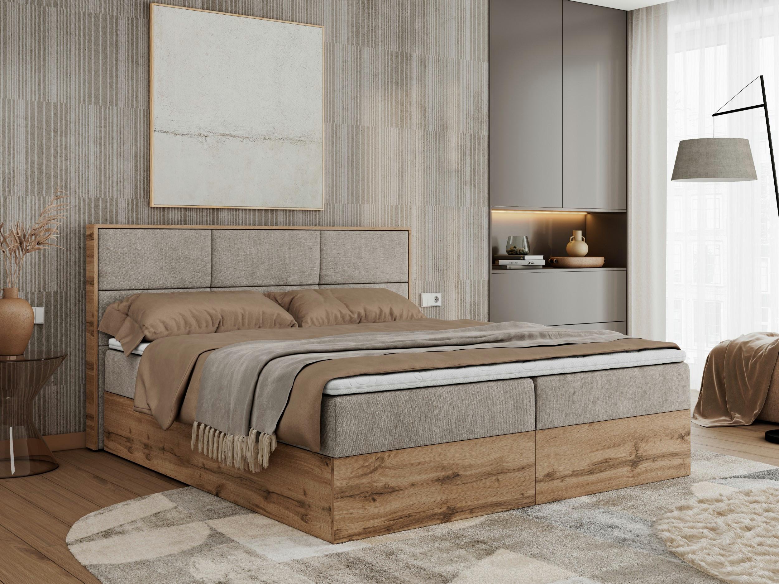 wohnli-moebel-suche-800000743884-1 BOXBETT ALBERO 2 - 160/200 Beige Struktur - H4 Holz MKS Möbel > Betten > Boxspringbetten Beige