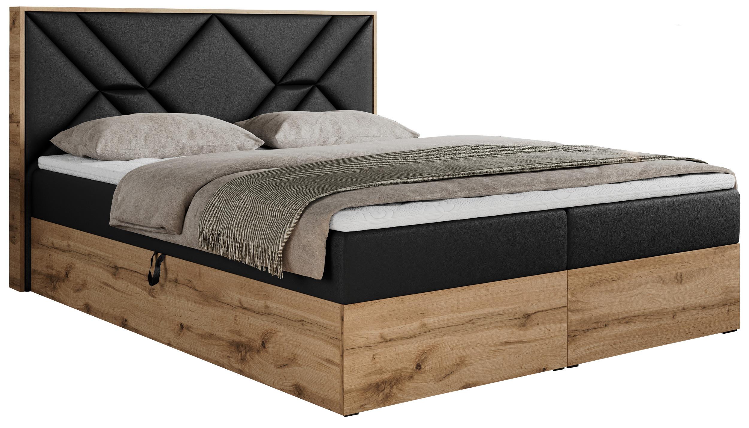 wohnli-moebel-suche-800000743949 Wohnli Möbelsuche - BOXBETT GUNAR - 140/200 Schwarz Kunstleder - H3
