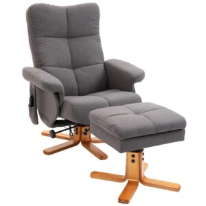 wohnli-moebel-suche-800000743987 Wohnli Möbelsuche - RELAXSESSEL Massagesessel mit Fußhocker Liegefunktion Polyester Dunkelgrau
